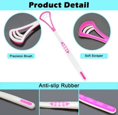 Picture of Tongue Scraper Cleaner Tongue Scrapers with Travel Handy Case for Adults, Kids, Healthy Oral Care, Easy Multicolor 