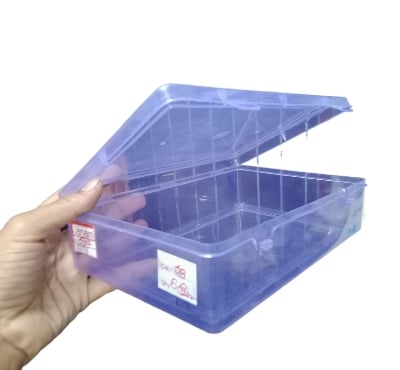 Picture of Square Plastic Clear Transparent With Lid Storage Box Collection Container Case  