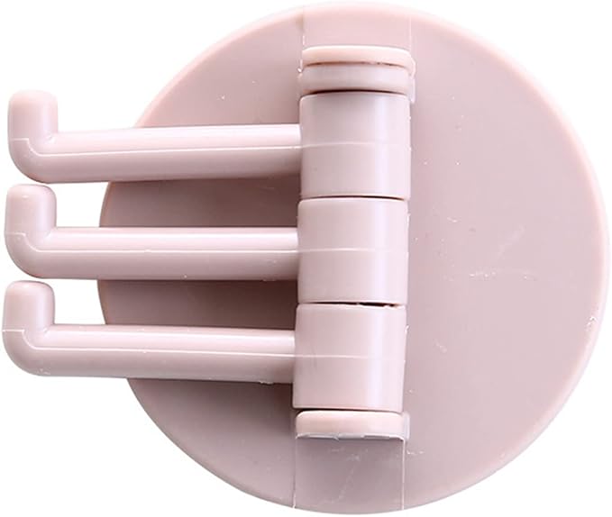 Picture of 3 pcs Rotating Seamless Adhesive Hook Bearing Punch-free Storage Wall Hanger Bathroom Kitchen Invisible Bracket Holder Multicolor 