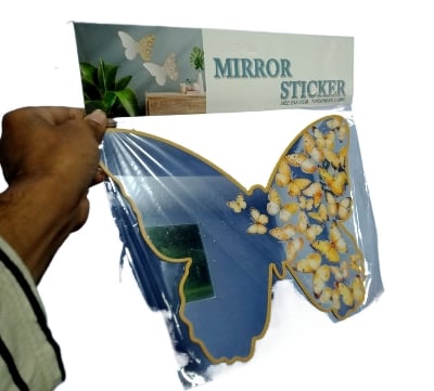 Picture of Butterfly Mirror Glass Stickers for Wall, Butterfly Mirror, Butterfly Mirror Stickers for Wall, Mirror Butterfly Wall Sticker, Bathroom Mirror, Decorative Wall Mirror Vanity Mirror for Living Room,Nursery  