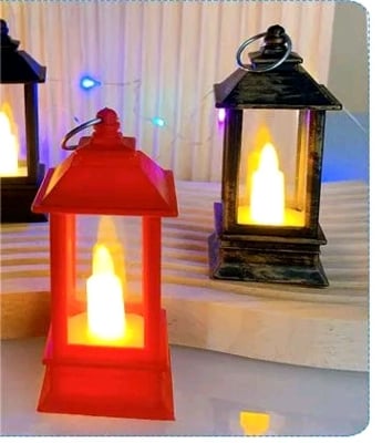 Picture of 1pcs Mini Lantern Lamps LED Light Lantern for Home Decoration Diwali & Christmas Smokeless Diwali Décor for Home Designer Lamp for Home Multicolor 