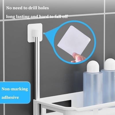 Picture of No Drilling Above Toilet Storage Shelves with Adhesive for Small Bathroom Over Toilet Organizer Add Space Sort and Storage Bathroom Supplies Multicolor 
