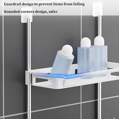 Picture of No Drilling Above Toilet Storage Shelves with Adhesive for Small Bathroom Over Toilet Organizer Add Space Sort and Storage Bathroom Supplies Multicolor 