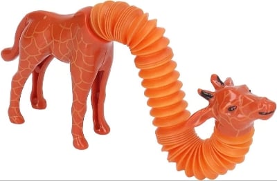 Picture of 2 Pcs Animal Pop tube Toy Giraffe Toy that can be expanded as desired. For children aged 3 to 5 years Multicolor 