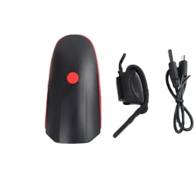 Picture of Bicycle Horn Light USB Charging Front light With Bell Smart Outdoor Riding Equipment Mountain Bike Horn Front Black 