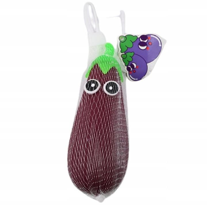 Picture of 1 PCS Toys Eggplant Stress Toy Soft Stress Ball Kids Sand Filled Toys Simulation Eggplant Models Rubber Toy for Kids Adults Party Supply  