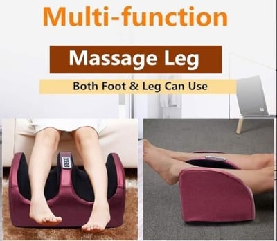 Picture of Electric Foot Massager Kneading Deep Tissue Relax Heated Roll Legs Feet Relief Fatigue Foot Massage Machine Red 