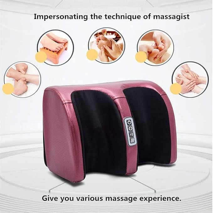 Picture of Electric Foot Massager Kneading Deep Tissue Relax Heated Roll Legs Feet Relief Fatigue Foot Massage Machine Red 