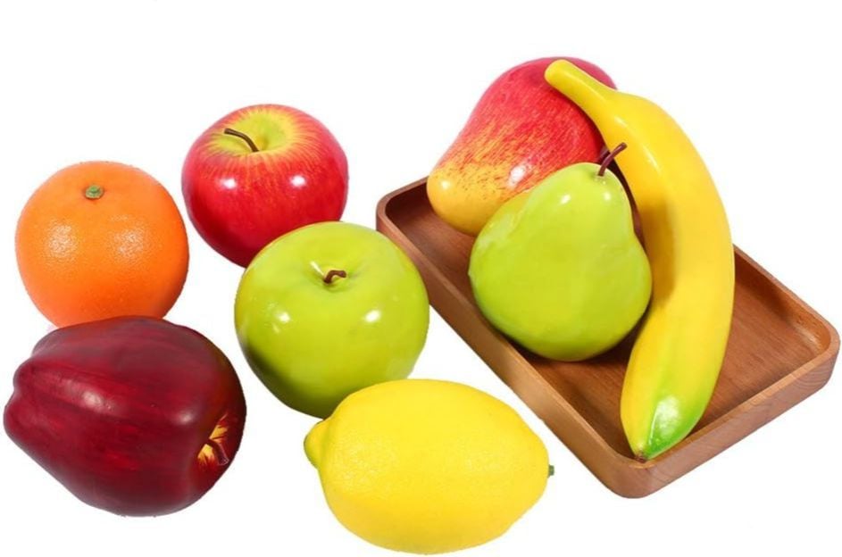 Picture of 10 Pcs Artificial Mixed Fruit Realistic Fake Fruit for Home Decoration Party Décor  Fake Food Display Home Party Kitchen Wedding Decoration Emulation Plastic Fruit Craft Lifelike Food Set Multicolor 