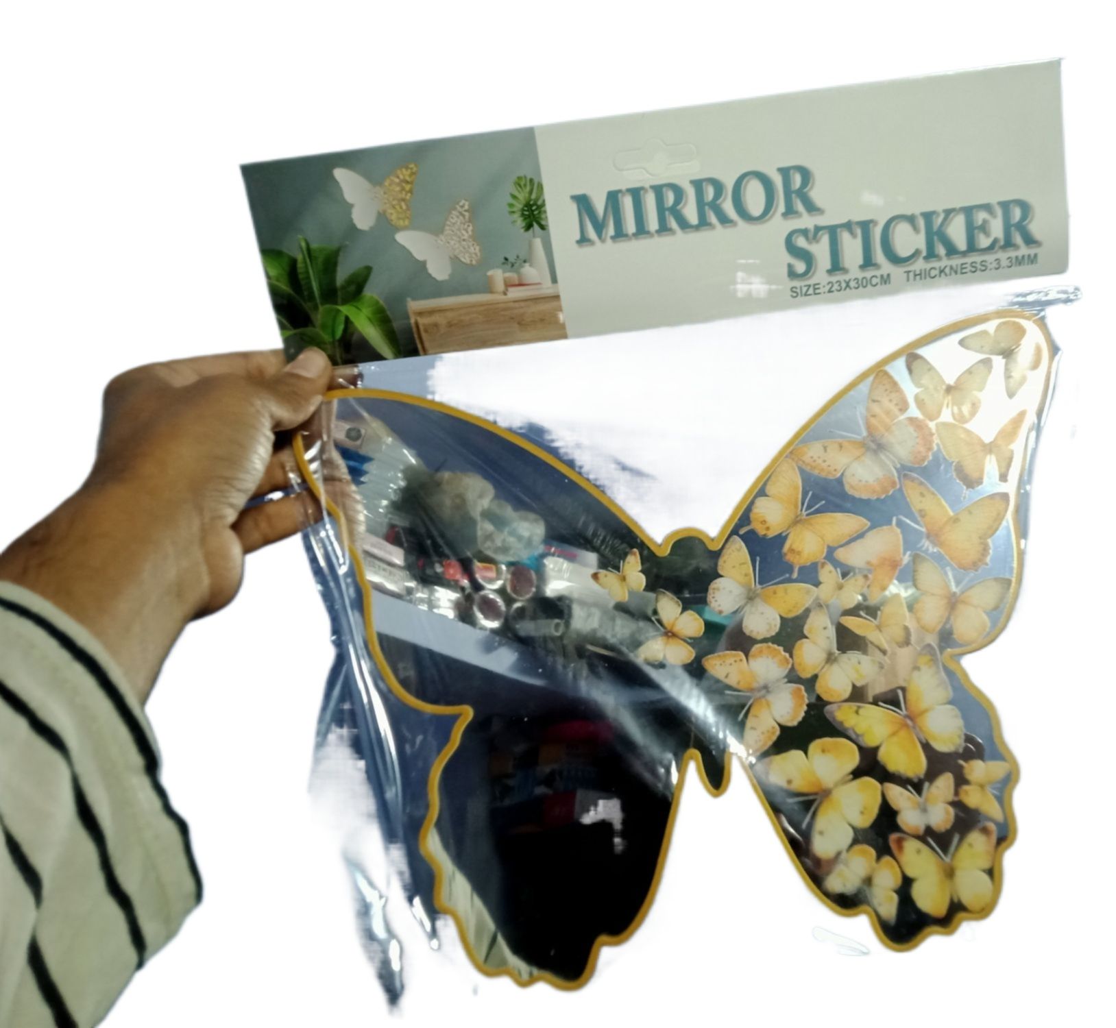 Picture of Butterfly Self adhesive Mirror, Butterfly Mirror Stickers for Wall, Mirror Butterfly Wall Sticker, Bathroom Mirror, Decorative Wall Mirror Vanity Mirror for Living Room,Nursery  