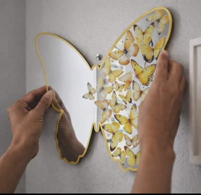 Picture of Butterfly Self adhesive Mirror, Butterfly Mirror Stickers for Wall, Mirror Butterfly Wall Sticker, Bathroom Mirror, Decorative Wall Mirror Vanity Mirror for Living Room,Nursery  