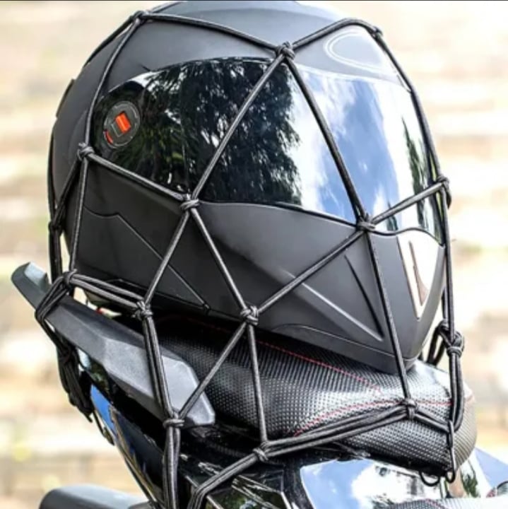 Picture of Universal Cargo Net Motorbike Helmet Mesh Storage Motorcycle Helmet-Black