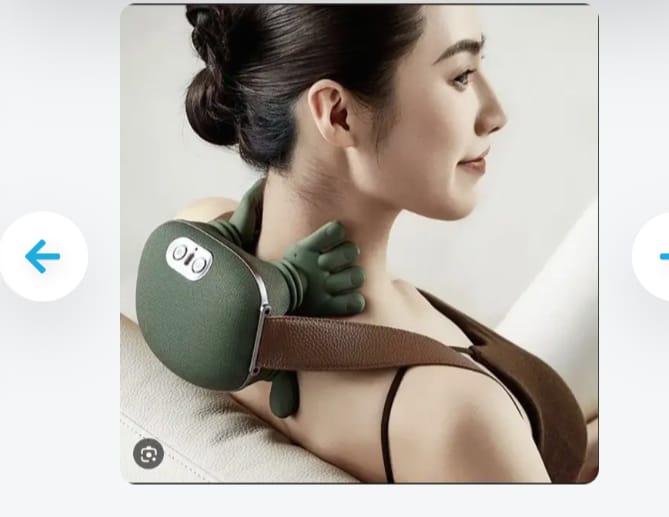 Picture of Bionic Heated Massager,Wireless Portable Shiatsu Neck and Back Massager,Electric Deep Tissue 4D Kneading Massage With 2 Intensity Levels and  Shoulder Neck Massager for Pain Relief | Deep Tissue Kneading with Dual-Zone Heat & 2-Speed Temperature Control Green 