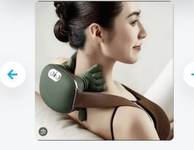 Picture of Bionic Heated Massager,Wireless Portable Shiatsu Neck and Back Massager,Electric Deep Tissue 4D Kneading Massage With 2 Intensity Levels and  Shoulder Neck Massager for Pain Relief | Deep Tissue Kneading with Dual-Zone Heat & 2-Speed Temperature Control Green 