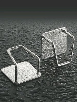 Picture of 1 piece Adhesive Sponge Holder Quick Drying Kitchen Sink Sponge Holder Stainless Steel Waterproof Sponge Holder for Kitchen Accessories Silver 