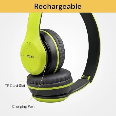 Picture of Wireless Headphones Over Ear, Large Battery Capacity, Bluetooth Headphones, Stereo Foldable Lightweight Headset, Deep Bass for Travel Work TV PC Cellphone Multicolor 