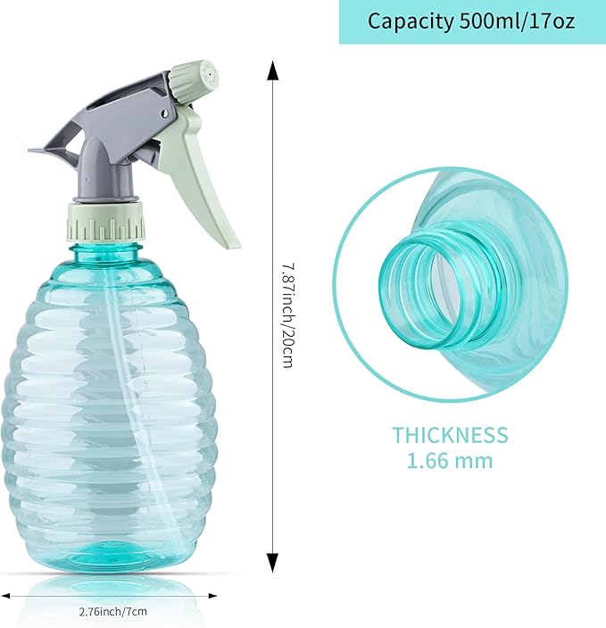 Picture of 1 Pcs 500ml Water Spray Bottles for Cleaning Gardening, Spray Bottle for Hair Plants, Plastic Empty Mist Spray Bottles, Plant Spray Bottle Multicolor 