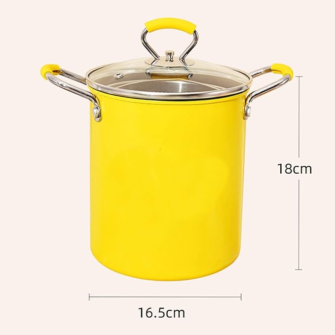Picture of Deep Fryer with Basket of Stainless Steel, Lid with View Window, 3 Liters, Kitchen Multi-Cooker Yellow 