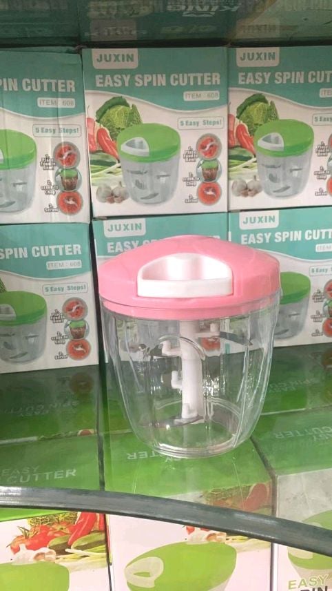 Picture of Manual chopper blender food processor slicer safe free durable household kitchen Pink 