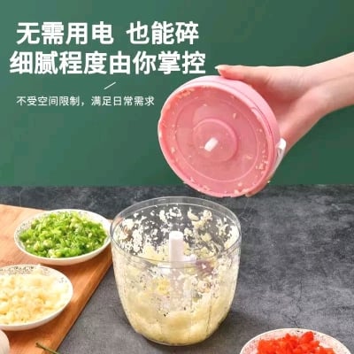 Picture of Manual chopper blender food processor slicer safe free durable household kitchen Pink 