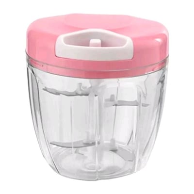 Picture of Manual chopper blender food processor slicer safe free durable household kitchen Pink 