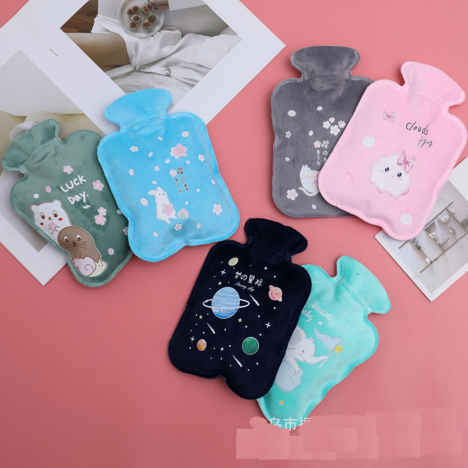 Picture of 1 pcs  Cartoon Pattern Hot Water Bottles Lady Kids Gifts Physiological Period Warm Accessories Multicolor 