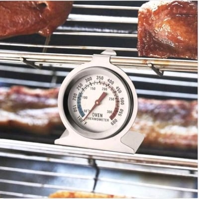 Picture of Oven Thermometer Stainless Steel Monitoring Cooking Thermometer, 100 to 600 Degrees F Temperature Range Silver 