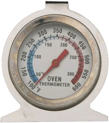 Picture of Oven Thermometer Stainless Steel Monitoring Cooking Thermometer, 100 to 600 Degrees F Temperature Range Silver 