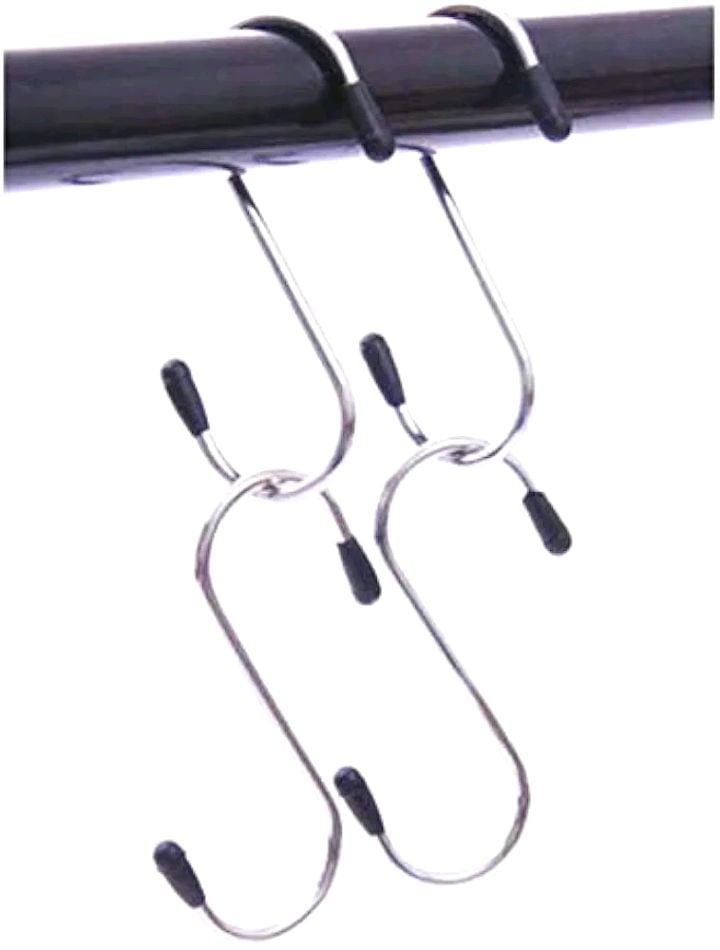 Picture of S Hook 4 Pcs for Kitchen and Tools Hanging Hook Magnetic Stainless Steel Hanger for Home Office Kitchen Bathroom(4-5)inch Silver 
