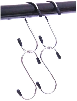 Picture of S Hook 4 Pcs for Kitchen and Tools Hanging Hook Magnetic Stainless Steel Hanger for Home Office Kitchen Bathroom(4-5)inch Silver 