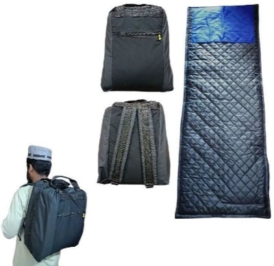 Picture of Foldable travel mattress bed with carry bag portable bed Travel mattress Comfortable And Portable One part single visitors small bag folding Bed Solution For Camping Trips and Travels,Tablig Jamat and Madrasa student Folding bed Black Single