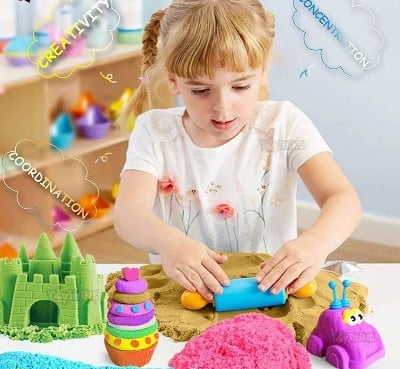 Picture of Magic Artificial Sand 500GM | Moving Send | Kids Toys | Universe Amazing Active Magic Gluten Free Clay Sand Set Beach Amazing | Kids Play Space Multicolor 