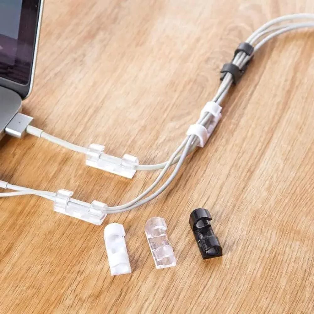 Picture of 10 Pcs Organizer Drop Wire Holder Cord Management Self-Adhesive Cable Manager Fixed Clamp Wire Winder  