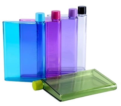 Picture of l Water Bottle Sports Drinking Flat Crystal Waterbottle Transparent Drinkware Plastic Kettle Portable Cup Multicolor 