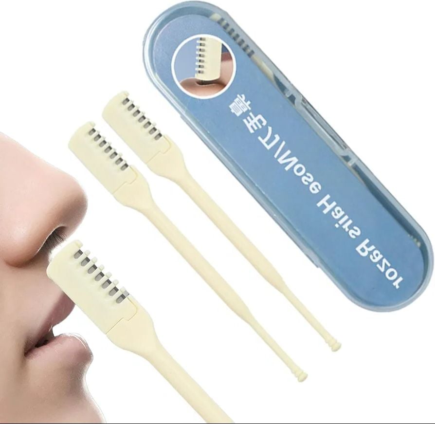 Picture of 3 pcs nose Hair Cutter, 360 Degree Rotating Nose Tweezer - Multi-functional Nose Hair Trimmer Tool for Travel, Picnic, Dating Portable Earpick iake  