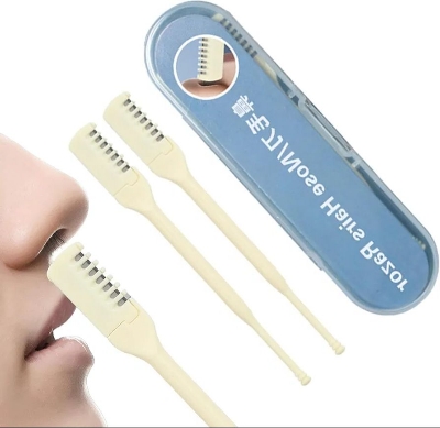 Picture of 3 pcs nose Hair Cutter, 360 Degree Rotating Nose Tweezer - Multi-functional Nose Hair Trimmer Tool for Travel, Picnic, Dating Portable Earpick iake  