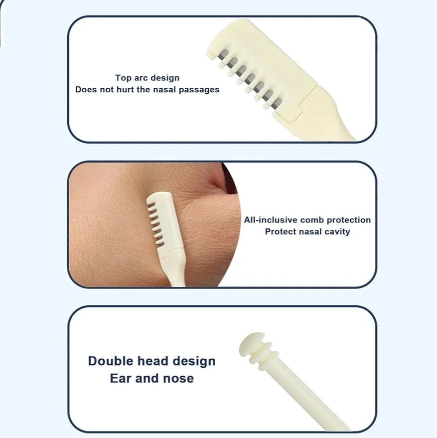 Picture of 3 pcs nose Hair Cutter, 360 Degree Rotating Nose Tweezer - Multi-functional Nose Hair Trimmer Tool for Travel, Picnic, Dating Portable Earpick iake  