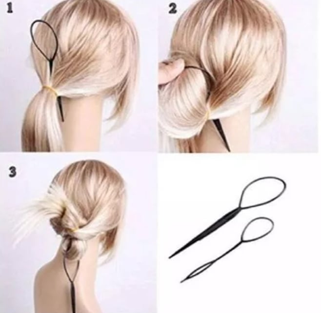 Picture of Magic Pull Hair Needle Pull Pin Bun Hairstyle Maker Twist Tool Hair Hoop Stick  