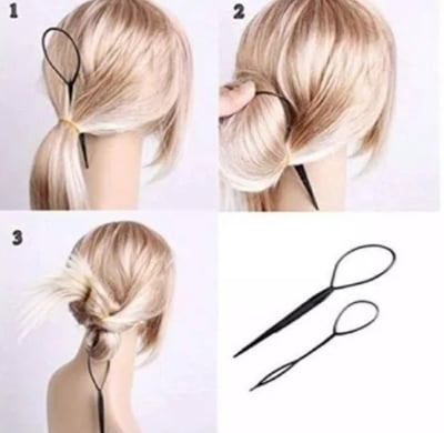 Picture of Magic Pull Hair Needle Pull Pin Bun Hairstyle Maker Twist Tool Hair Hoop Stick  