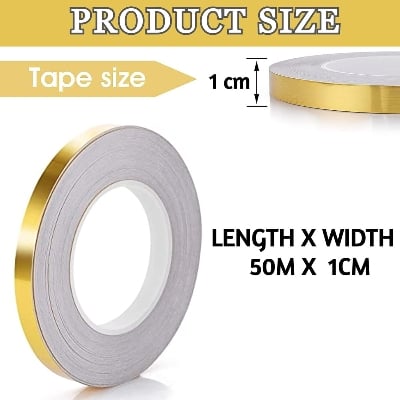 Picture of 1 Pcs Floor Tile Decoration Stickers Waterproof Wall Gap Sealing Tape Strip Floor Tile Beauty Seam Sticker Wall Decoration Gold 