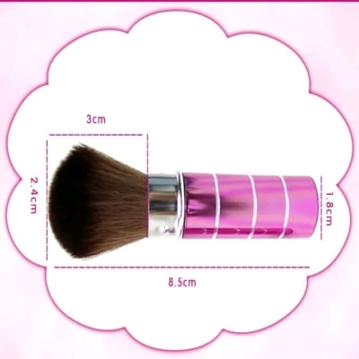 Picture of 3 Pcs Makeup Cosmetic Brush , Cosmetic Metal Professional Portable Blush Brush Makeup Tools Retractable Multicolor 