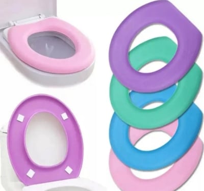 Picture of 2 PCS Foam Toilet Cover Washable Sticker Waterproof Bathroom Toilet Seat Reusable Silicone Four Seasons Household Toilet Multicolor 2pcs 