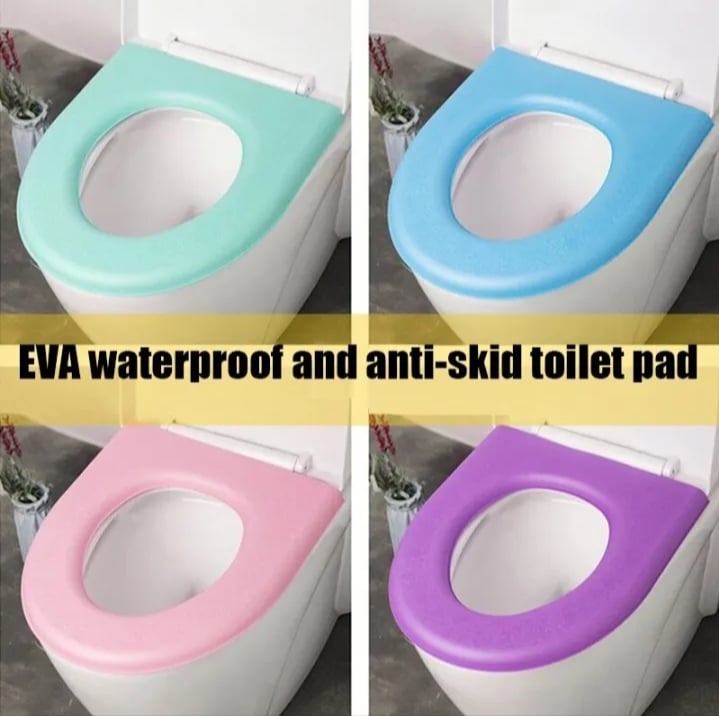 Picture of 2 PCS Foam Toilet Cover Washable Sticker Waterproof Bathroom Toilet Seat Reusable Silicone Four Seasons Household Toilet Multicolor 2pcs 