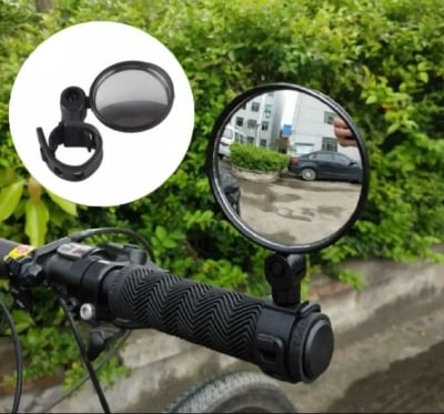 Picture of 1 pc Bicycle Mirror Handlebar Adjustable 360 Degree Rotation Wide Angle Rearview Mirrors Reflector Motorcycle Accessories Black 