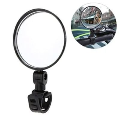 Picture of 1 pc Bicycle Mirror Handlebar Adjustable 360 Degree Rotation Wide Angle Rearview Mirrors Reflector Motorcycle Accessories Black 