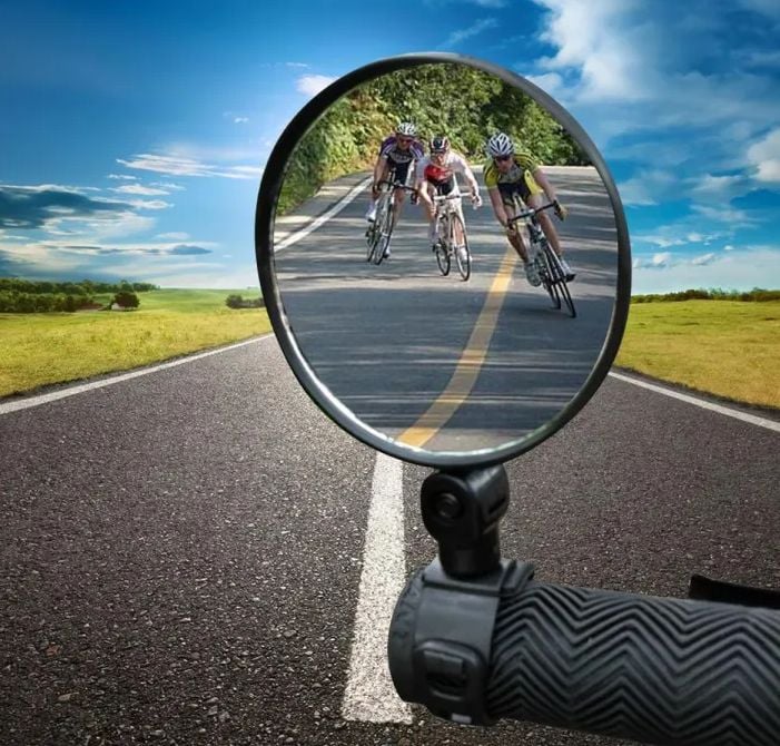 Picture of 1 pc Bicycle Mirror Handlebar Adjustable 360 Degree Rotation Wide Angle Rearview Mirrors Reflector Motorcycle Accessories Black 