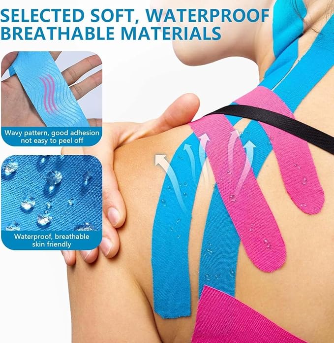 Picture of Kinesiology Tape - Kinesio Sports Cotton Elastic Adhesive Tape Muscle Pain Relief - Multicolor 