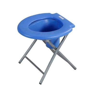 Picture of Super Premium Quality Heavy Stainless Steel Folding Commode Chair / Folding High Commode Folding Commode Chair stool Portable folding Long Lasting Light blue 