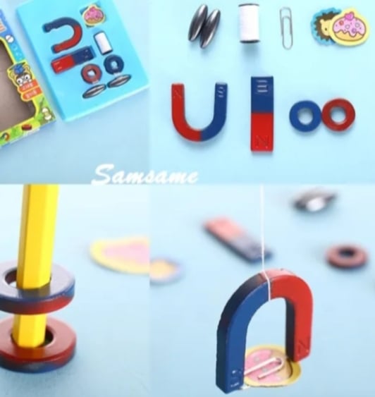 Picture of Special Educational Learning Magnets Set - Teaching Material Science Experiment Magnet Kit For Students - Funny Wisdom Toy Entertaining Gift Kit For Kids Education Magnet Toy Creative Education Science Compass Magnet Experiment Toy  