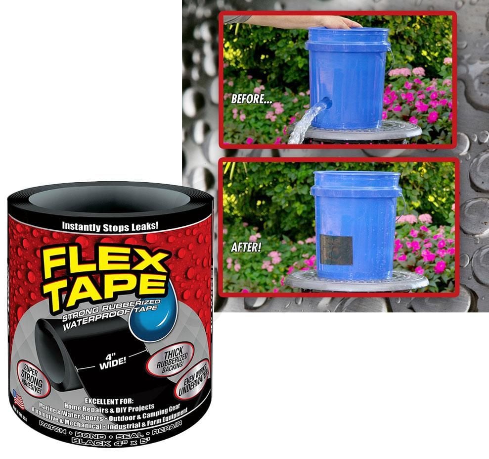 Picture of Strong Rubberized Instantly Stops Leaks Waterproof Flex Tape Pipe Repair Strong Waterproof Glue - Tape Black 